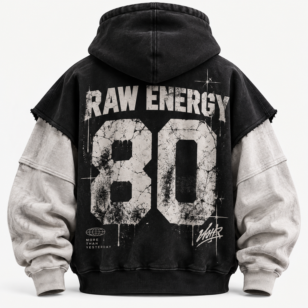 Raw Energy 80 Distressed Layered Hoodie