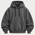 Oversized charcoal grey hoodie front view