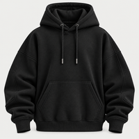 Oversized Black Techwear Panelled Pullover Hoodie