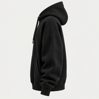 Oversized Black Techwear Panelled Pullover Hoodie
