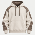 Two-tone oatmeal taupe hoodie front view