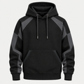 Black technical hoodie front view