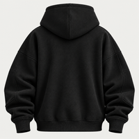 Oversized Black Techwear Panelled Pullover Hoodie